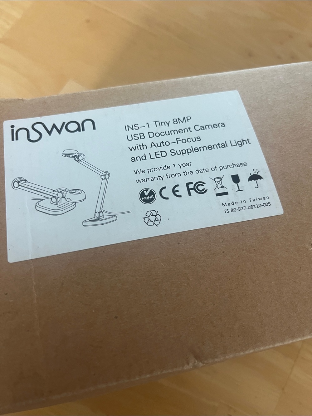 INS-1 USB Document Camera with LED Light - White